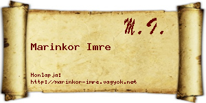 Marinkor Imre névjegykártya